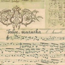 Tea Stained Music and Flourish Collage Italian Paper ~ Kartos Italy